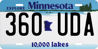 MN license plate 360UDA