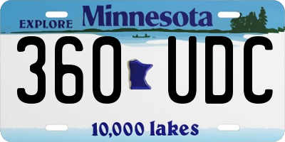 MN license plate 360UDC
