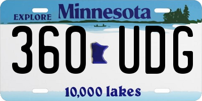 MN license plate 360UDG