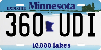 MN license plate 360UDI