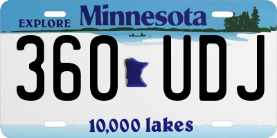 MN license plate 360UDJ
