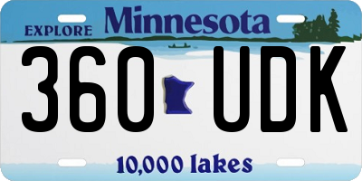 MN license plate 360UDK