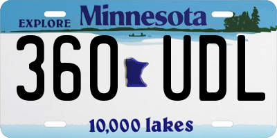 MN license plate 360UDL