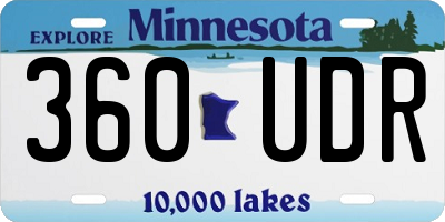 MN license plate 360UDR