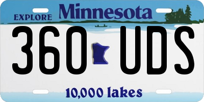 MN license plate 360UDS