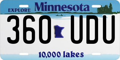 MN license plate 360UDU