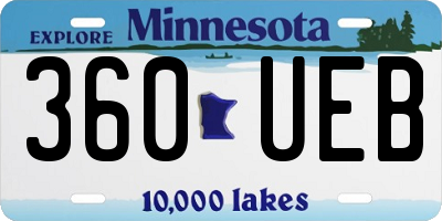 MN license plate 360UEB