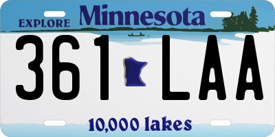 MN license plate 361LAA