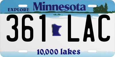 MN license plate 361LAC