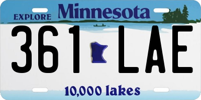 MN license plate 361LAE