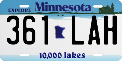 MN license plate 361LAH