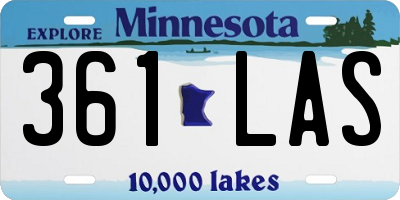 MN license plate 361LAS