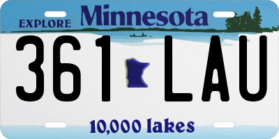 MN license plate 361LAU