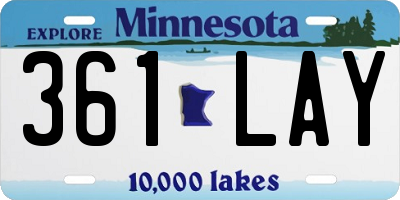MN license plate 361LAY