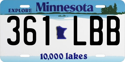 MN license plate 361LBB