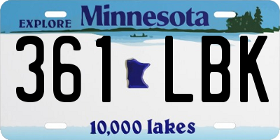 MN license plate 361LBK
