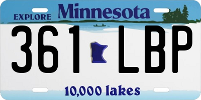 MN license plate 361LBP