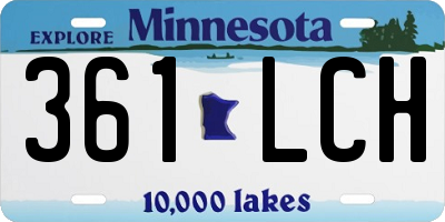 MN license plate 361LCH