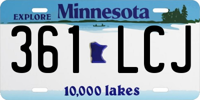 MN license plate 361LCJ