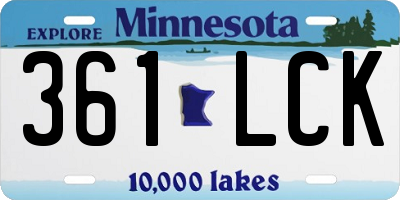 MN license plate 361LCK