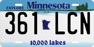 MN license plate 361LCN