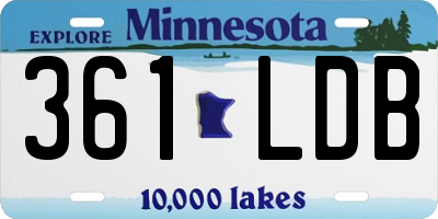 MN license plate 361LDB