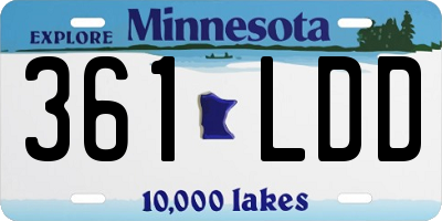 MN license plate 361LDD
