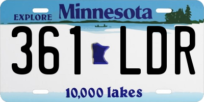 MN license plate 361LDR