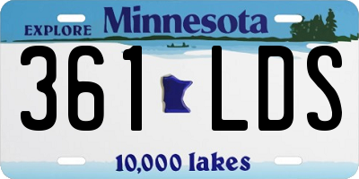 MN license plate 361LDS