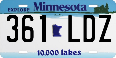 MN license plate 361LDZ