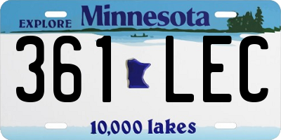 MN license plate 361LEC