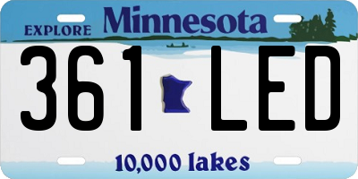 MN license plate 361LED