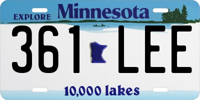 MN license plate 361LEE