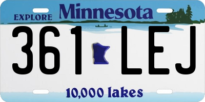 MN license plate 361LEJ