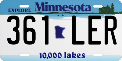 MN license plate 361LER