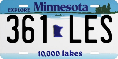 MN license plate 361LES