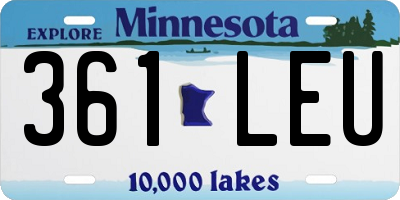 MN license plate 361LEU