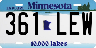 MN license plate 361LEW