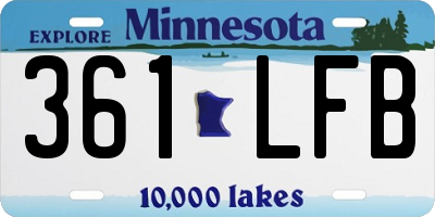 MN license plate 361LFB