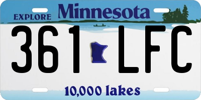 MN license plate 361LFC