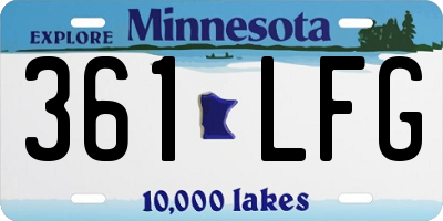 MN license plate 361LFG