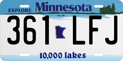 MN license plate 361LFJ