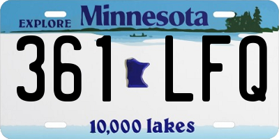 MN license plate 361LFQ