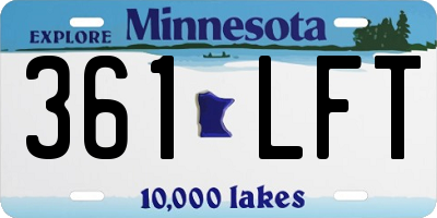 MN license plate 361LFT