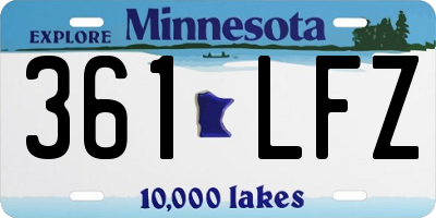 MN license plate 361LFZ