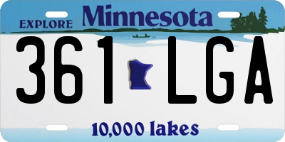 MN license plate 361LGA