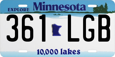 MN license plate 361LGB