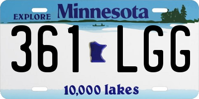 MN license plate 361LGG