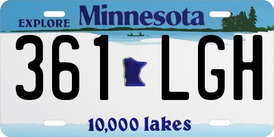 MN license plate 361LGH