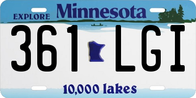 MN license plate 361LGI